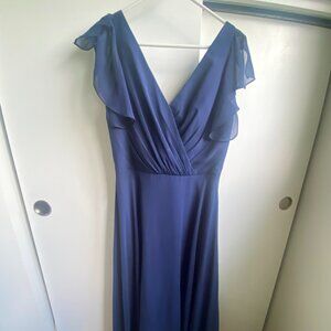 Royal blue long bridesmaid dress